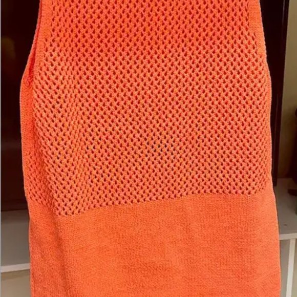 ZARA NWT Orange Crochet Knit Mini Dress - Picture 5 of 6
